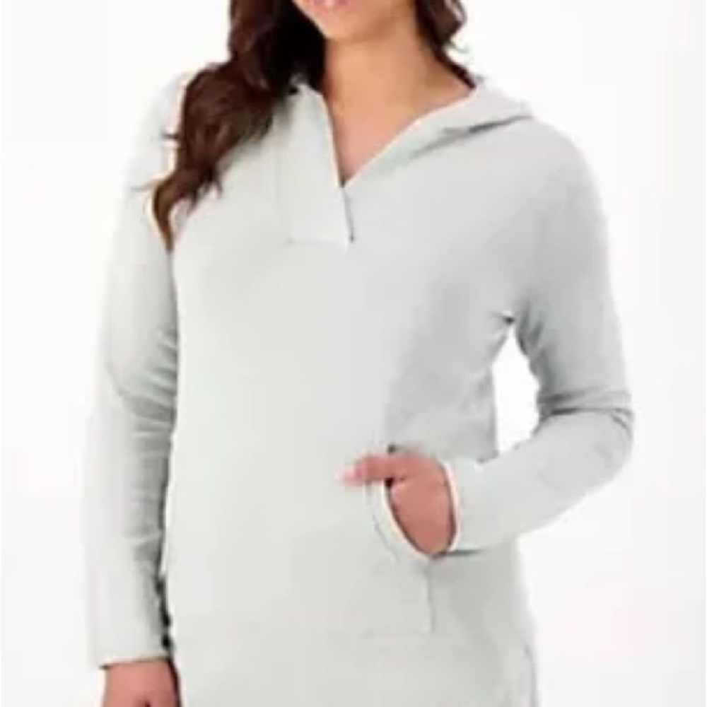 BAREFOOT DREAMS | Sunbleached 100% cotton bonfire hoodie sage green size medium